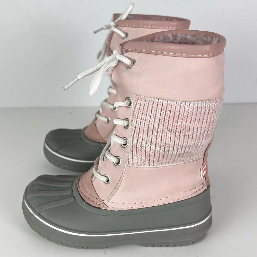 LONDON FOG PINK SPARKLY WARM LINED SNOWBOOTS - Picture 6 of 11